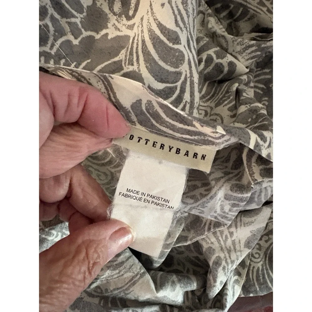 Pottery Barn White and Gray euro cotton Pillow Shams